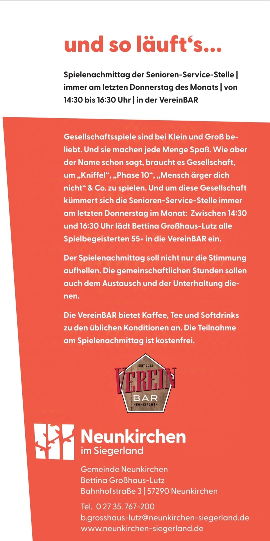 Spiele-Nachmittag der Senioren-Service-Stelle